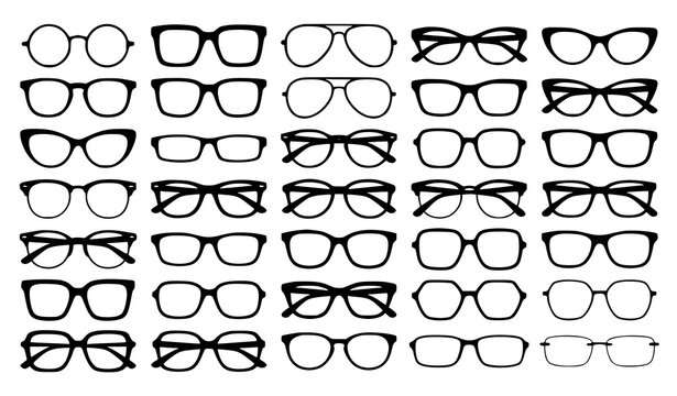 Fashion Eyeglasses Outline Collection with Modern Spectacle Frame Designs