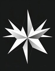 Fototapeta premium Minimalist geometric eight pointed star vector illustration.