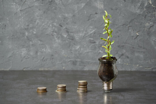 Financial Growth and Innovative Business Ideas Concept with copyspace