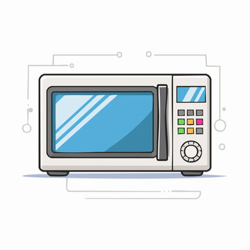 Cartoon Microwave Oven Illustration