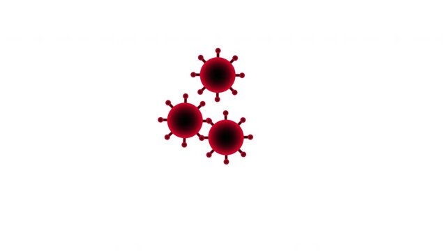 Red Virus Icons on Alpha Background Representing Pandemic Medical Concept