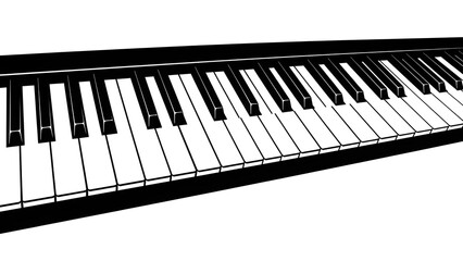 Fototapeta premium Close-up view of a digital piano keyboard, showcasing black and white keys