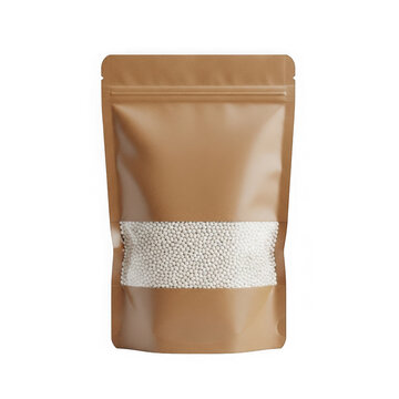 Brown paper coffee bag with twine closure on shelf