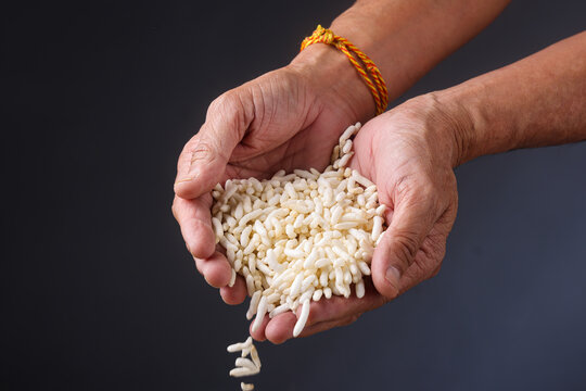 Puffed rice, known commonly in India as murmura or muri.