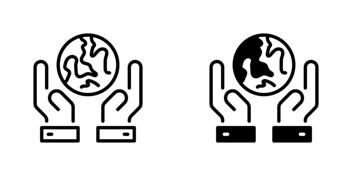 Sustainability Line Icon, Outline Symbol for Environmental Protection, Green Energy, Eco Friendly, Nature Conservation, and Renewable Resource. Vector Sign Icon.
