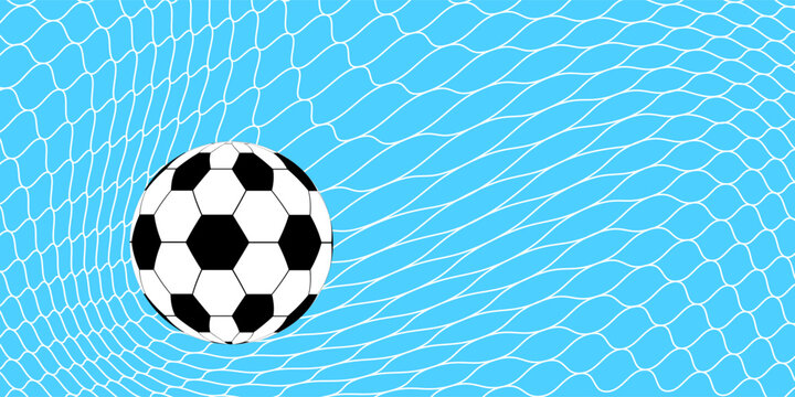 Soccer ball in goal. Vector.