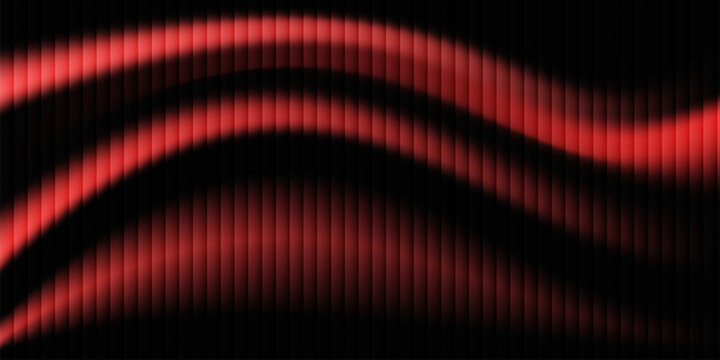 Glossy metallic deep red and black ribbed fractal glass texture effect background, vertical stripes reeded glass wave glow for premium tech product visual, web header, banner or presentation