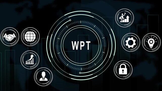 Wpt wireless power transfer technology concept with digital hud interface and futuristic business for industrial energy innovation and sustainable power transmission