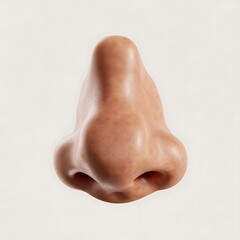 Fototapeta premium A close-up of a realistic prosthetic nose on a plain white background.