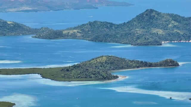 View of Lagoons and Islands in Mindanao, Philippines. Zoom in.