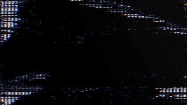 Abstract VHS glitch background with digital noise and chromatic aberration. Perfect for music album covers, cyberpunk retro designs, techno party posters, and modern video editing overlays.
