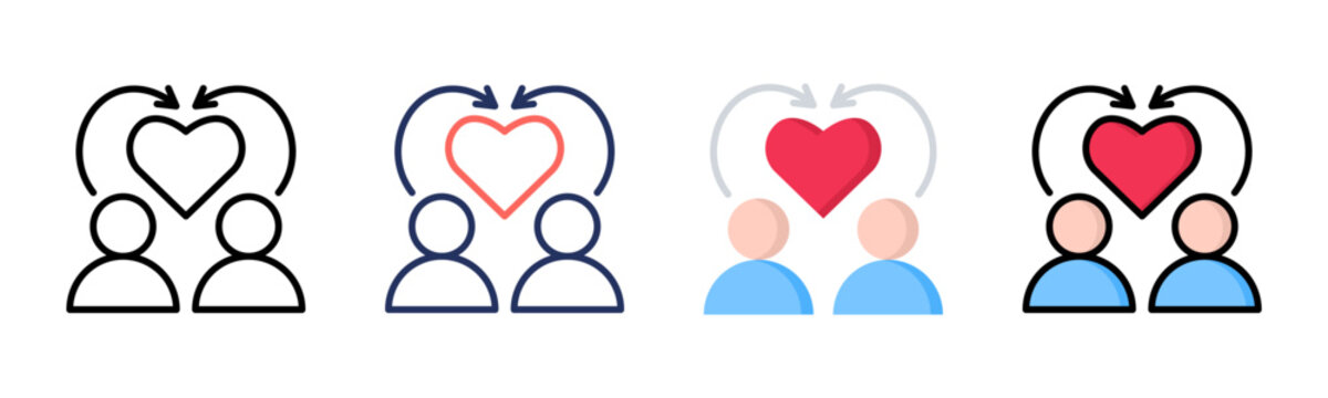 Empathy icon set multiple style collection