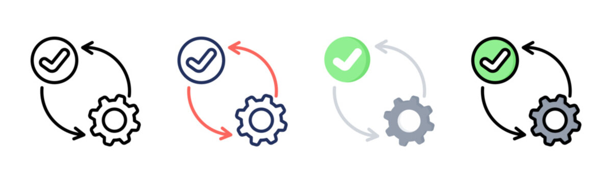 Effectiveness icon set multiple style collection