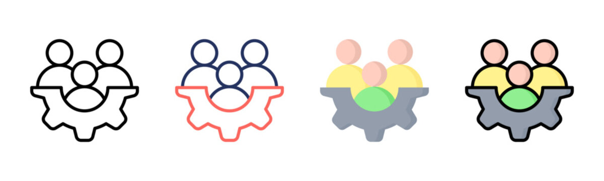 Workforce icon set multiple style collection