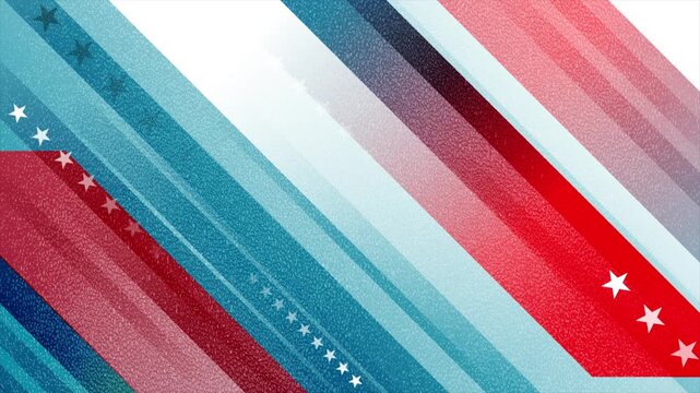 Grunge concept textural USA flag abstract vintage background. American Independence Day retro motion design. Seamless loop. Video animation Ultra HD 4K 3840x2160