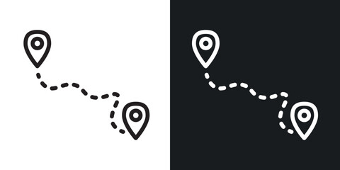 Path A to B outlined icon vector collection. © rea