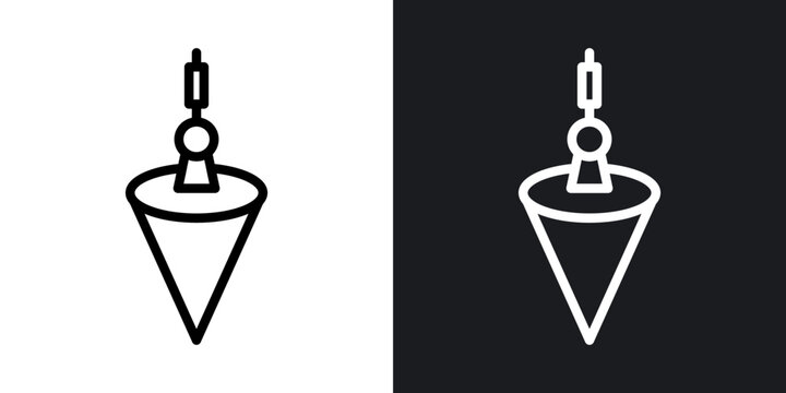 Plumb bob outlined icon vector collection.