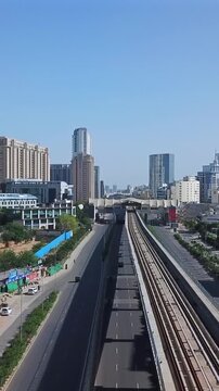 Vertical Aerial View of Gurugram During COVID 19 Lockdown India