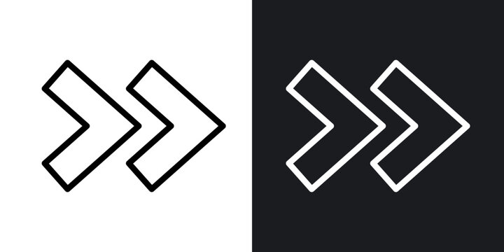 Right arrow outlined icon vector collection.