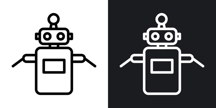 Robo outlined icon vector collection.