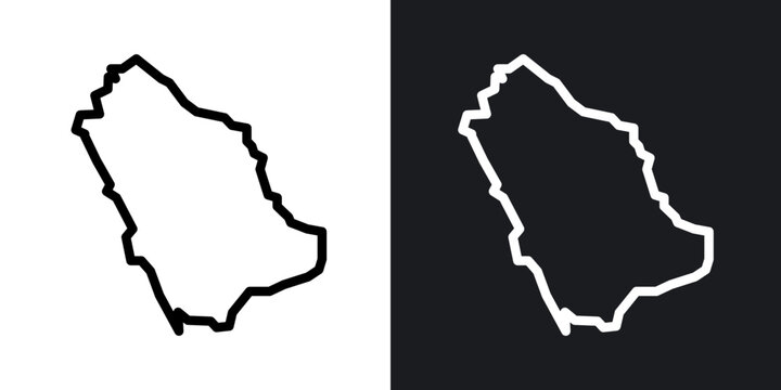 Saudi arabia outlined icon vector collection.