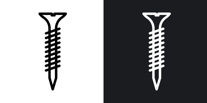 Screw outlined icon vector collection.
