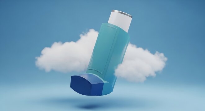 Asthma Inhaler Floating in the Clouds: A Breath of Fresh Air.