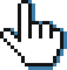 Fototapeta premium Cursor Hand Clicking Pixel Art