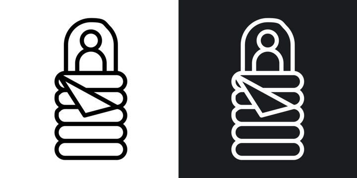 Sleeping bag outlined icon vector collection.