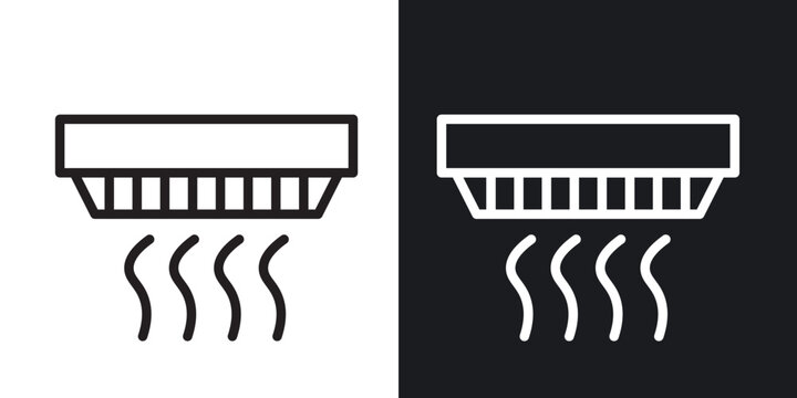 Smoke detector outlined icon vector collection.