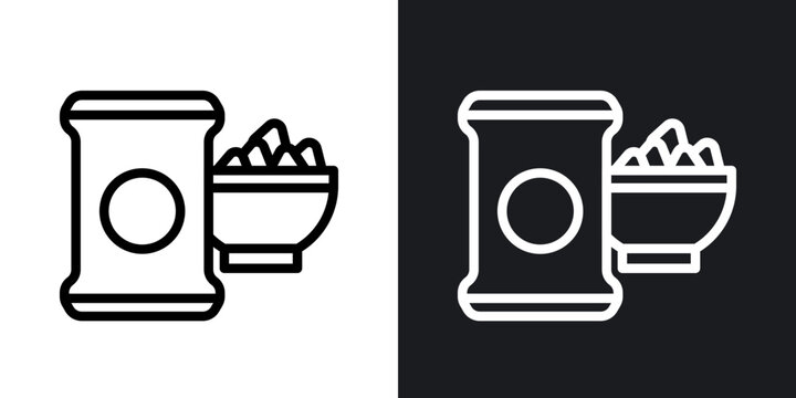 Snacks outlined icon vector collection.