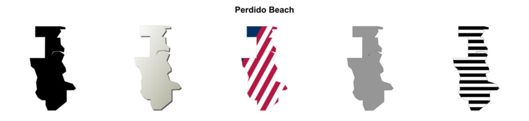 Obraz premium Perdido Beach (Alabama) blank outline map
