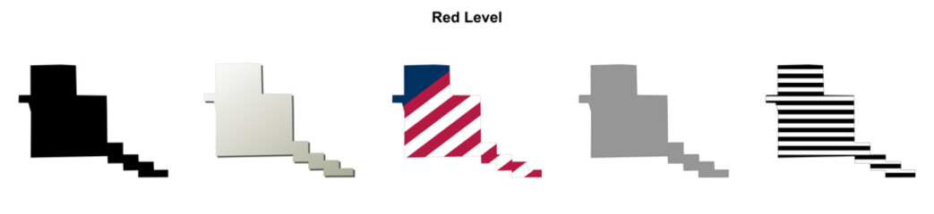 Fototapeta premium Red Level (Alabama) blank outline map