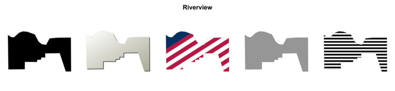 Riverview (Alabama) blank outline map
