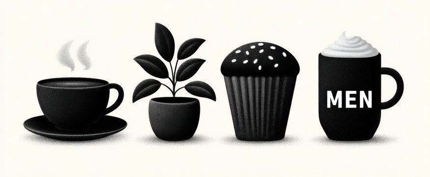 Whimsical bakery menu doodle icons bring flavor to cafe decor like a sprinkle of joy