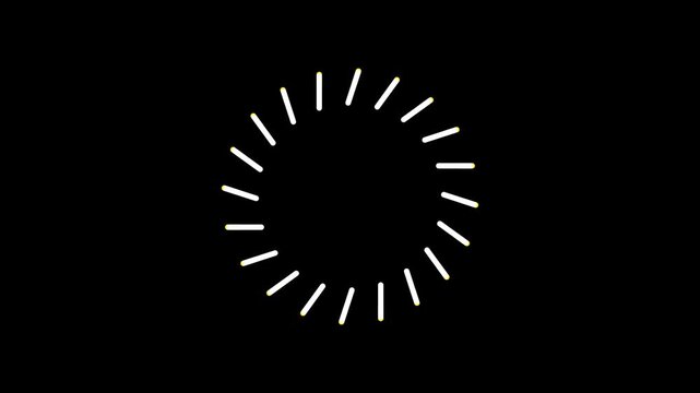Loading Animation Red Yellow White Bars Radiating from Center Black Background