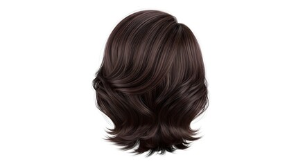 Naklejka premium Back View of Stylish Dark Brown Hairdo for Women.