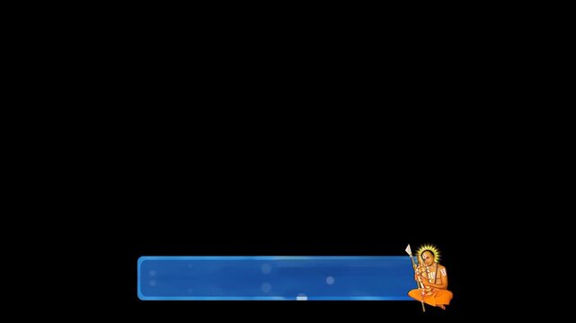 Blue Devotional Lower Third with Hindu Saint Illustration