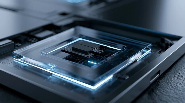 Medium shot of a sleek modular device frame showcasing a snapin module design highlighting easy installation and seamless integration for futuristic smart technology upgrades.