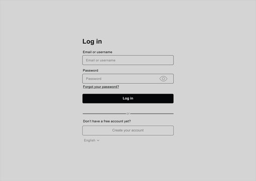Print, User login , Log user interface, Mobile Login page, users typing passwords navigate, login access, username and password field, application sign in, login mobile interface, Login page design Fo