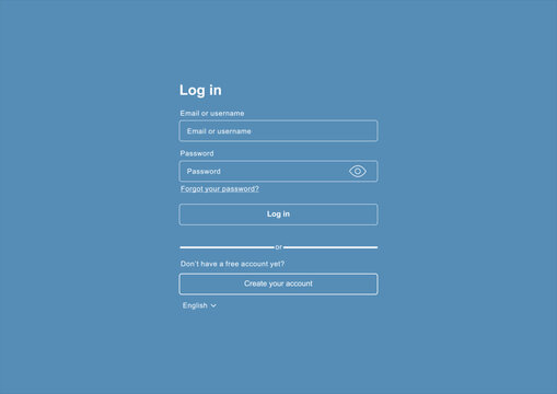 Print, User login , Log user interface, Mobile Login page, users typing passwords navigate, login access, username and password field, application sign in, login mobile interface, Login page design Fo