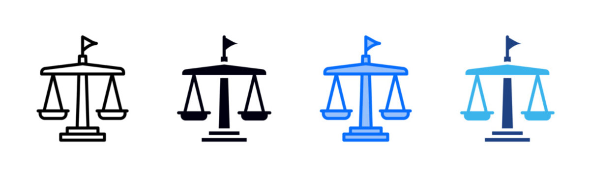 Judicial icon set multiple style collection