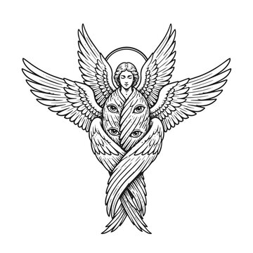 illustration art of seraphim angel