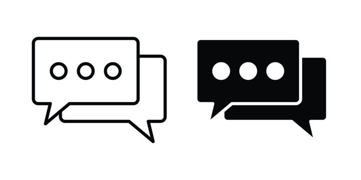Speech bubble icon editable vector. Solid and line icons.