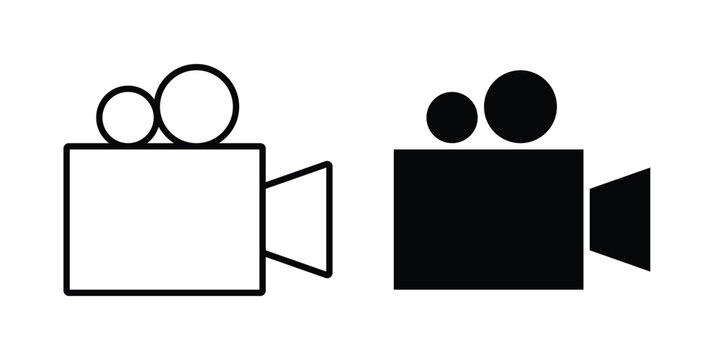 Video call icon editable vector. Solid and line icons.