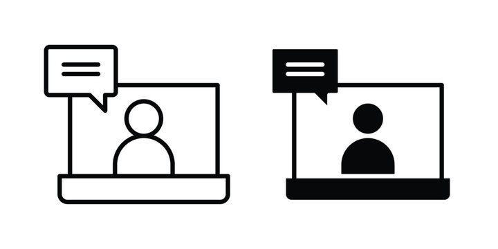 Webinar icon editable vector. Solid and line icons.