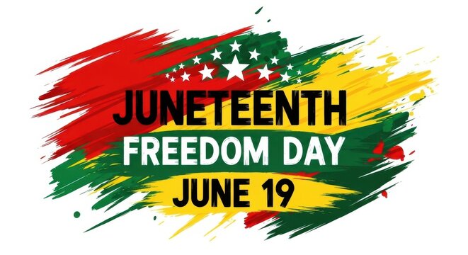 Juneteenth freedom day june 19 typography design with panafrican colors