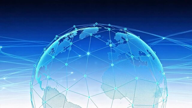 Globe with network connections