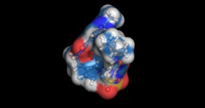 Glipizide, drug/sulfonylurea and KATP channel blocker for type 2 diabetes, 3D molecule 4K