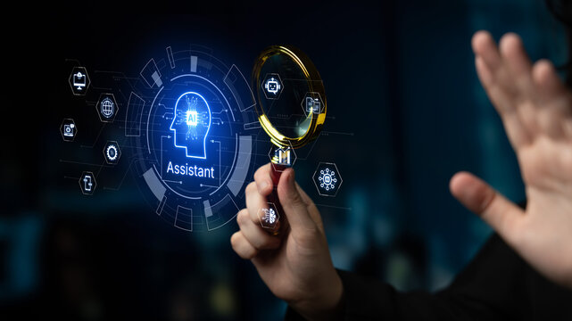Futuristic AI assistant with autonomous agent capabilities, AI natural language understanding, and seamless business workflow AI integration. AI for modern productivity and tech solutions. Corpus